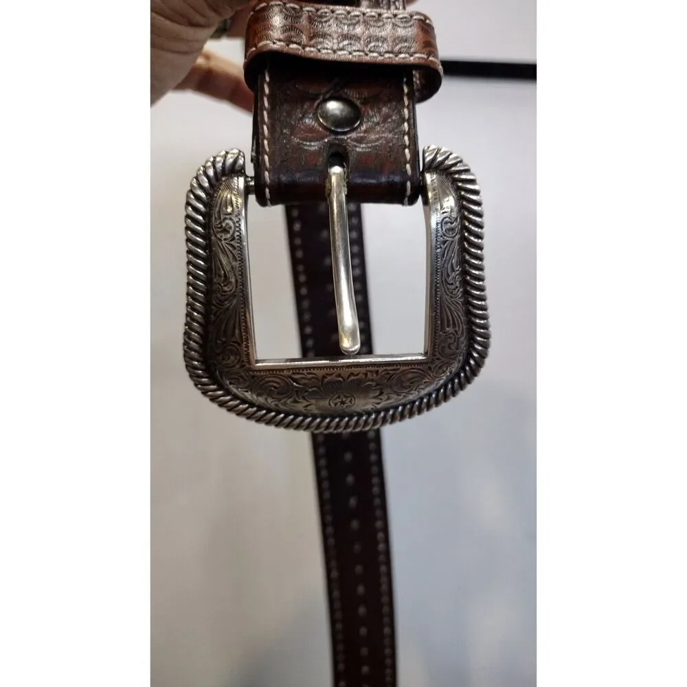 Airat‎ Men's Dark brown Leather Lattice Belt 38/95